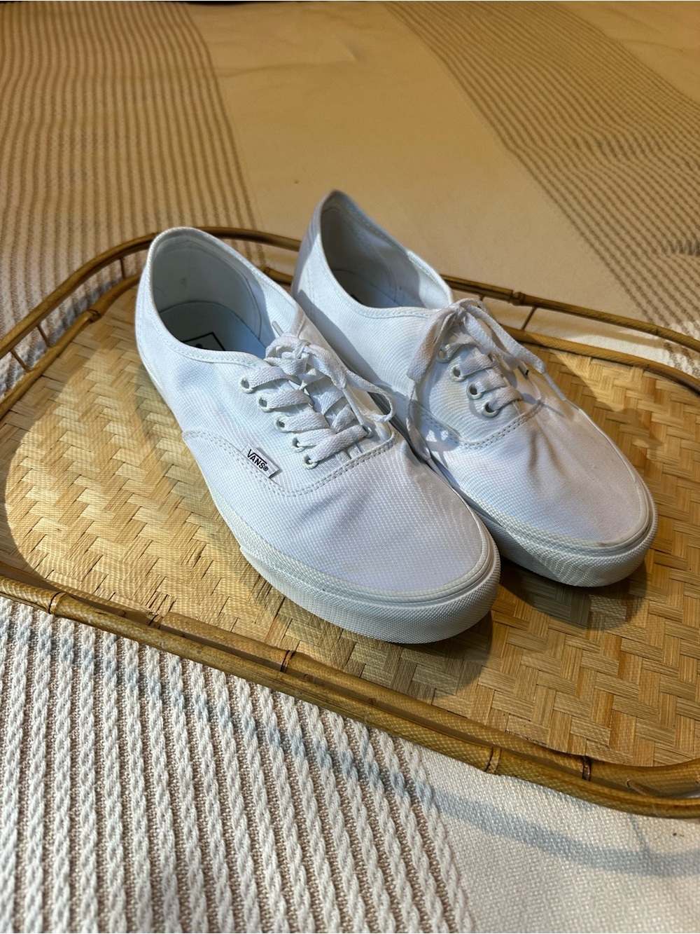 Vans White Low-Top Canvas Sneakers - Men's